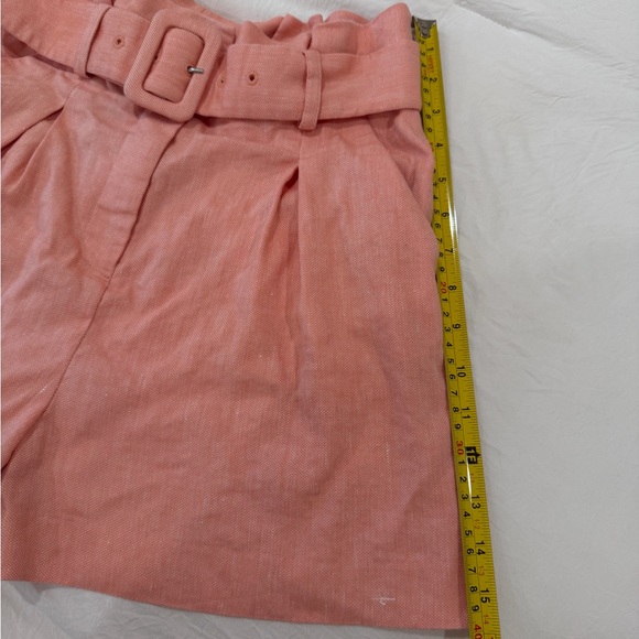 Veronica Beard Coral Linen Shorts with Belt - Picture 9 of 11